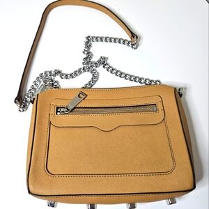 Rebecca Minkoff Brown Leather Avery Crossbody Bag Tan Zipper Pocket